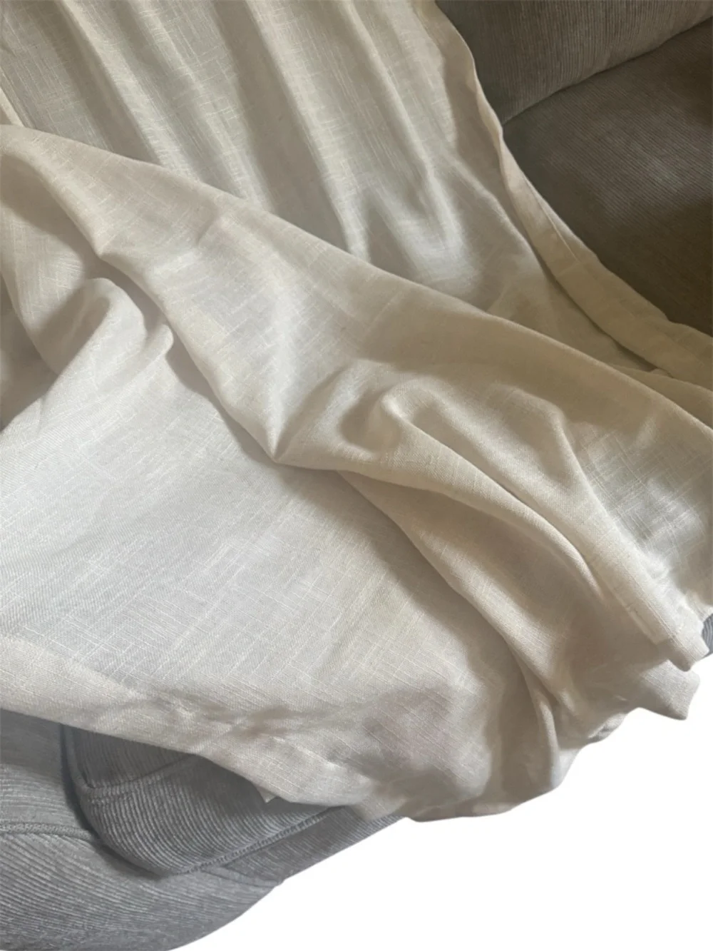 TWODRAPES | Textured Linen Burlap Curtains 84 Inches Long 2 Panels Neutral